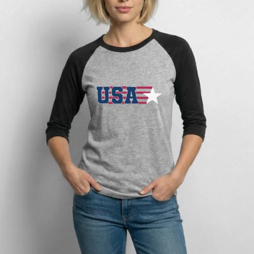Star Stripe USA - Unisex Baseball T-Shirt