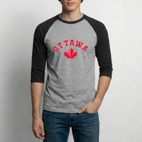 Ottawa with maple leaf - Unisex Baseball T-Shirt