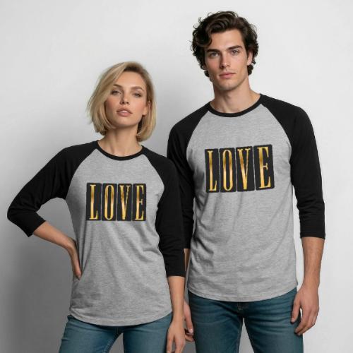 Golden Love - Unisex Baseball T-Shirt