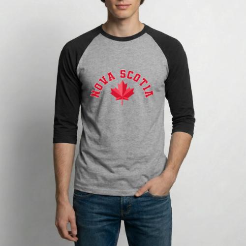 Nova Scotia with maple leaf - Unisex Baseball T-Shirt