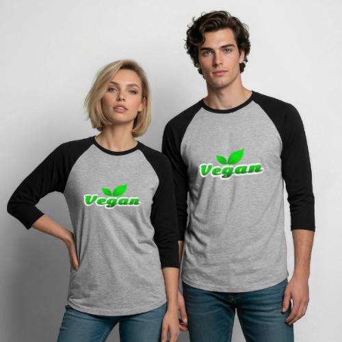 Pure Vegan Leaves - Unisex Baseball T-Shirt