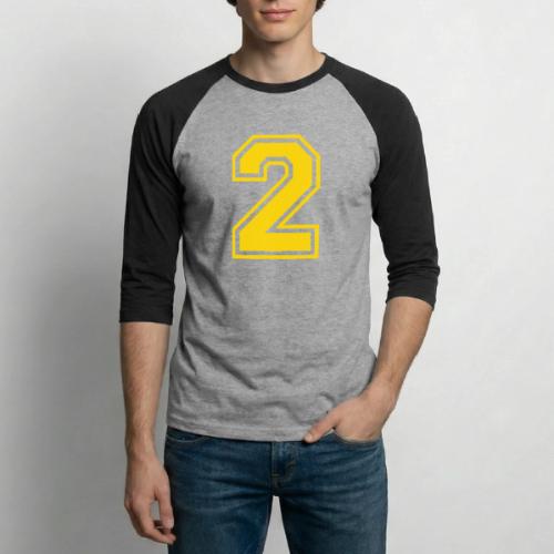 Number 2 in a classic athletic collegiate font - Unisex Baseball T-Shirt