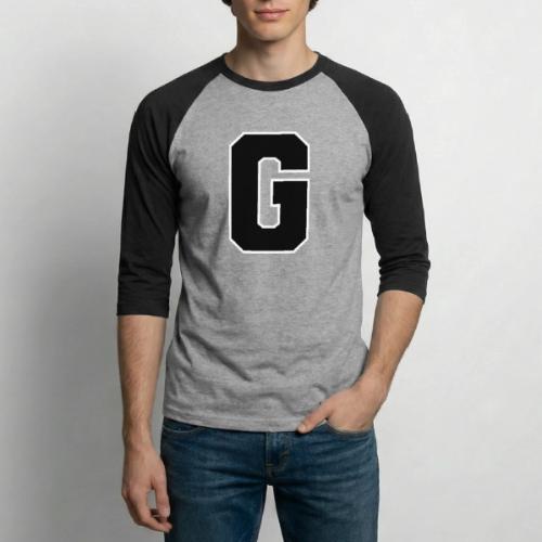 Varsity Letter G Collegiate Alphabet Art - Unisex Baseball T-Shirt