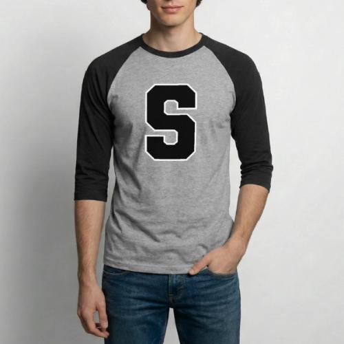 Varsity Letter S Collegiate Alphabet Art - Unisex Baseball T-Shirt