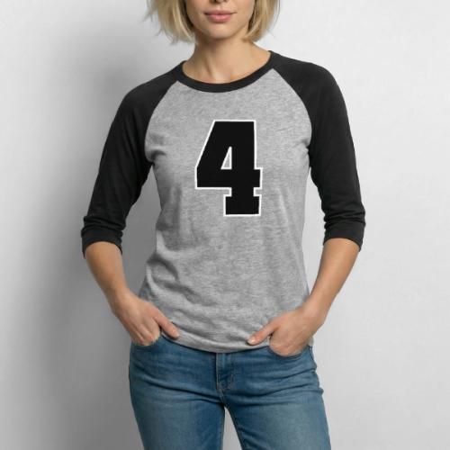 Varsity Number 4 College Style - Unisex Baseball T-Shirt