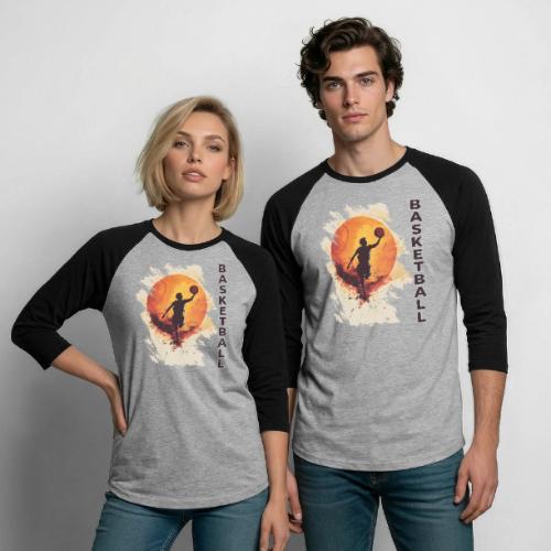 Basketball Stride - Unisex Baseball T-Shirt