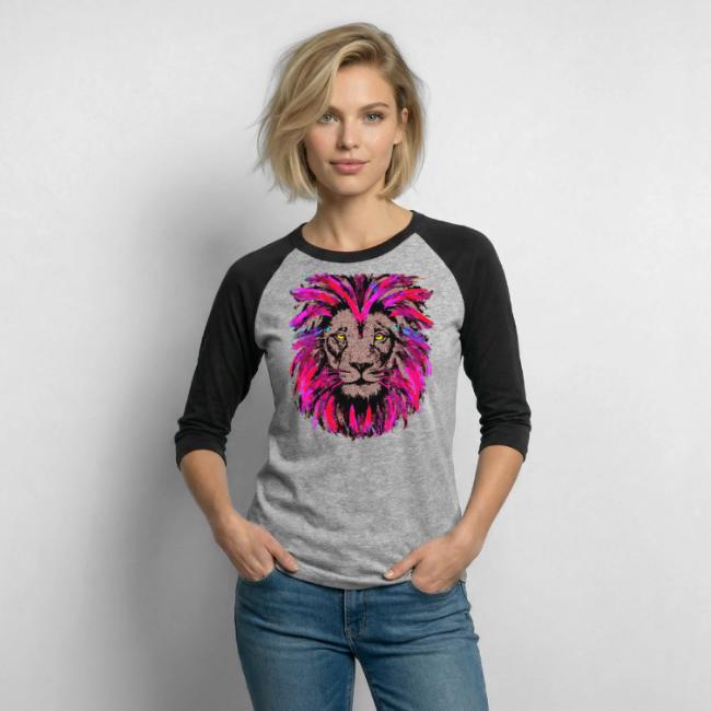 Purple Lion Head - Pink Lion Face Drawing