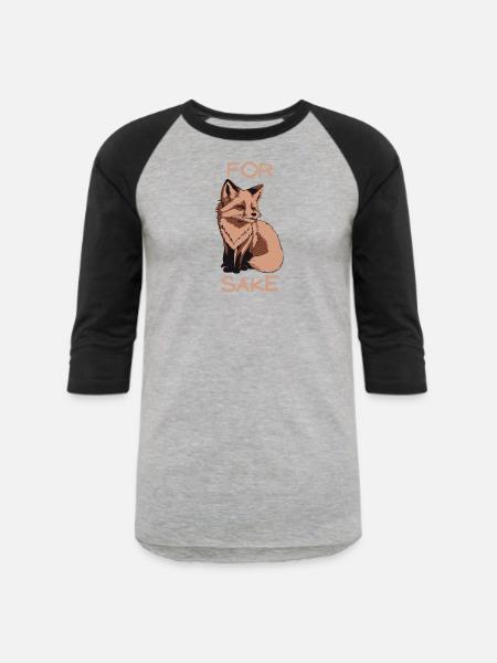 For fox sake - Unisex Baseball T-Shirt - heather gray/black
