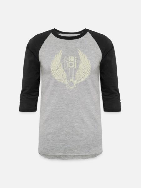 FREE PISTON - Unisex Baseball T-Shirt - heather gray/black