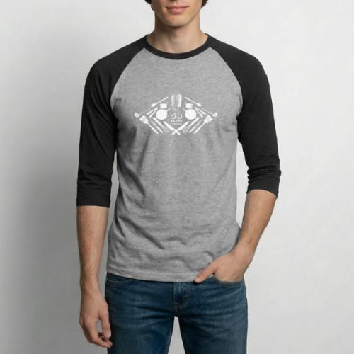 50th Anniversary Utensils - White Font - Unisex Baseball T-Shirt