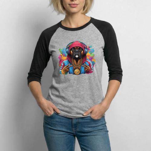 Boxer Dog Splash Art - Unisex Baseball T-Shirt