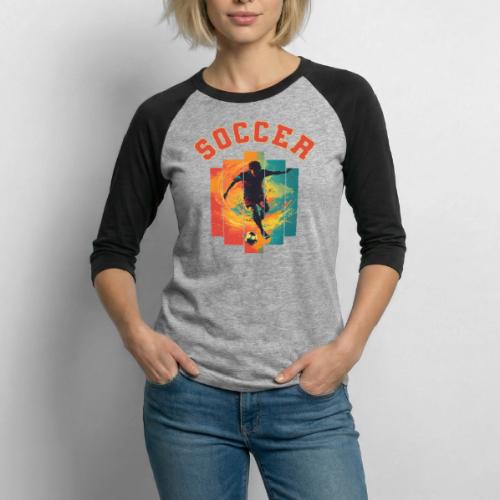 Soccer Heartbeat - Unisex Baseball T-Shirt