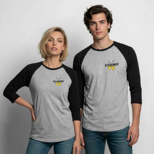 Rockefellas TV Outlined Logo Tee - Unisex Baseball T-Shirt