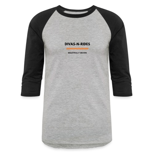 Divas N Rides Black and Orange Graphics - Unisex Baseball T-Shirt