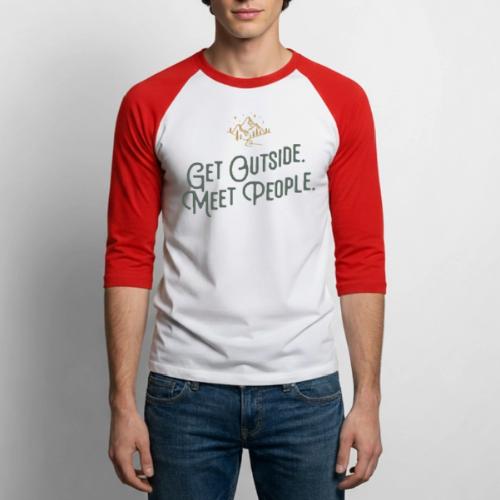Get Out. Meet People. Simplified - Unisex Baseball T-Shirt