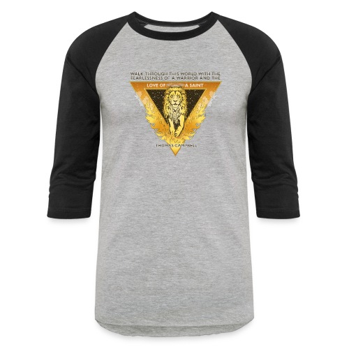 Lion Saint Gold front - White back - Unisex Baseball T-Shirt