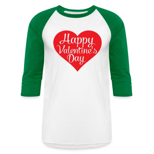 Happy Valentine s Day Heart T shirts and Cute Font - Unisex Baseball T-Shirt