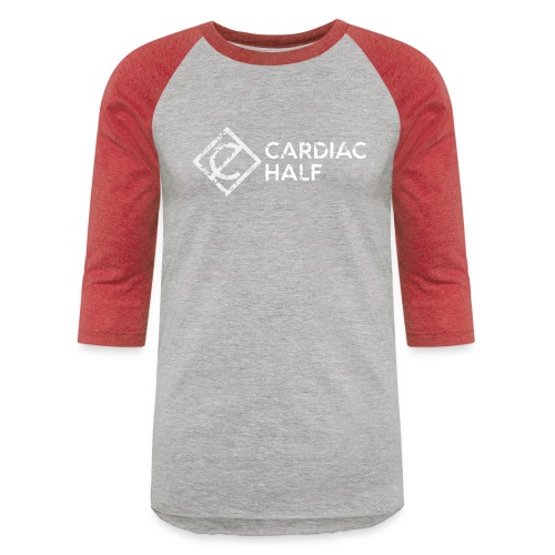 Cardiac Half White Logo - Unisex Baseball T-Shirt