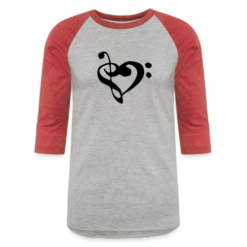 musical note with heart - Unisex Baseball T-Shirt