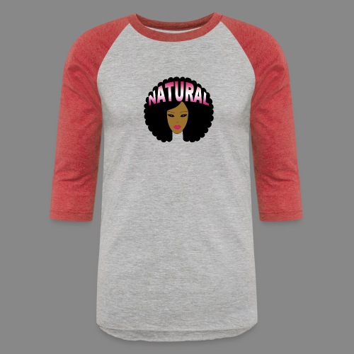 Natural Afro (Pink) - Unisex Baseball T-Shirt