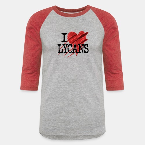 I Heart Lycans Werewolf Love Slogan - Unisex Baseball T-Shirt