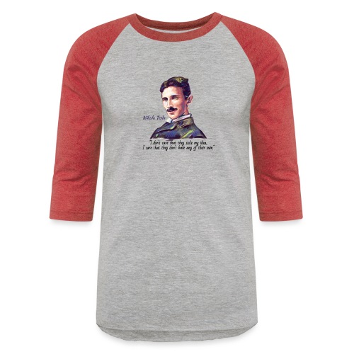 Nikola Tesla, The Genius - Unisex Baseball T-Shirt