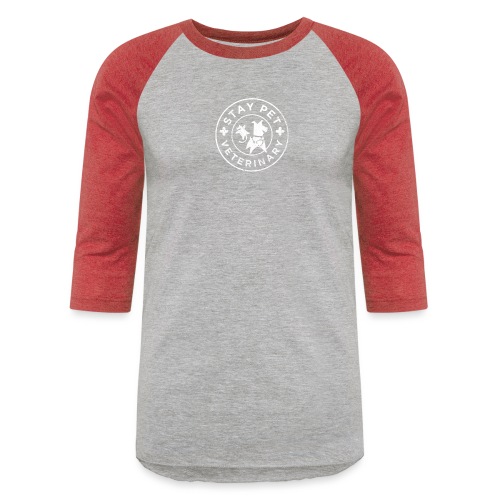 Stay Pet Vet White Worn Logo - Unisex Baseball T-Shirt