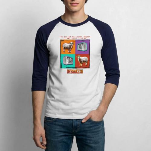 Sheep TV (The System Was Never Broken) - Unisex Baseball T-Shirt