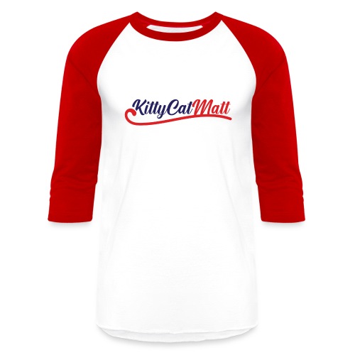 KittyCatMatt Cursive Logo - Unisex Baseball T-Shirt