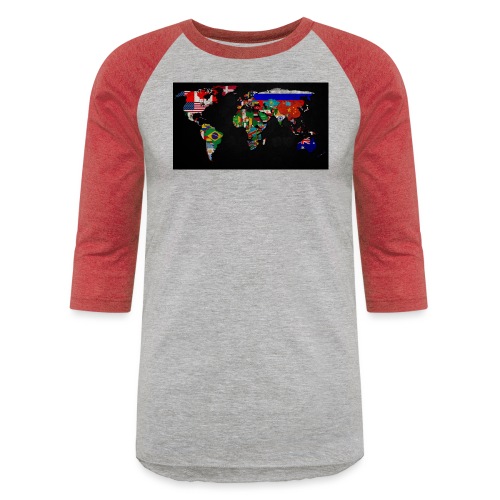 World Map - Unisex Baseball T-Shirt