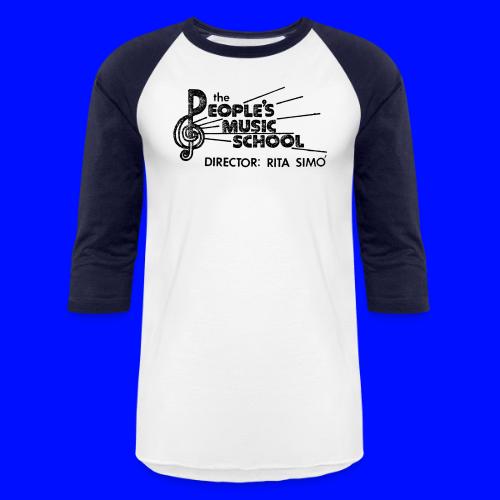 Retro Logo - Black - Unisex Baseball T-Shirt