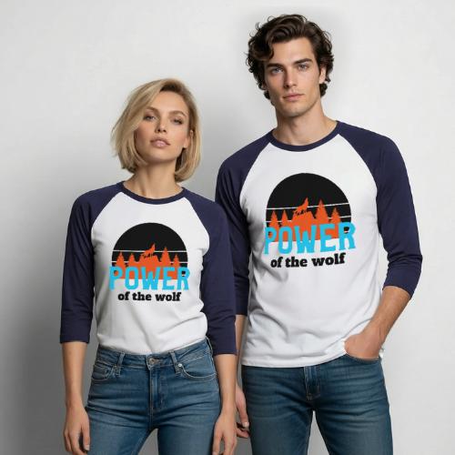 Power Of The Wolf - Unisex Baseball T-Shirt