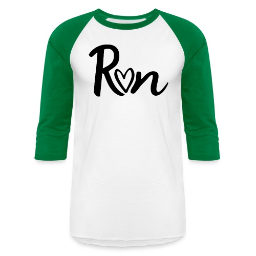 RUN (heart) - Unisex Baseball T-Shirt