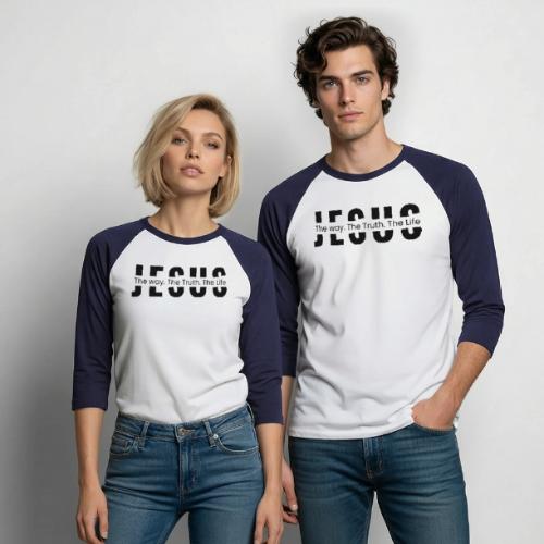 Jesus the Truth and the Life Bible Verse Merch - Unisex Baseball T-Shirt
