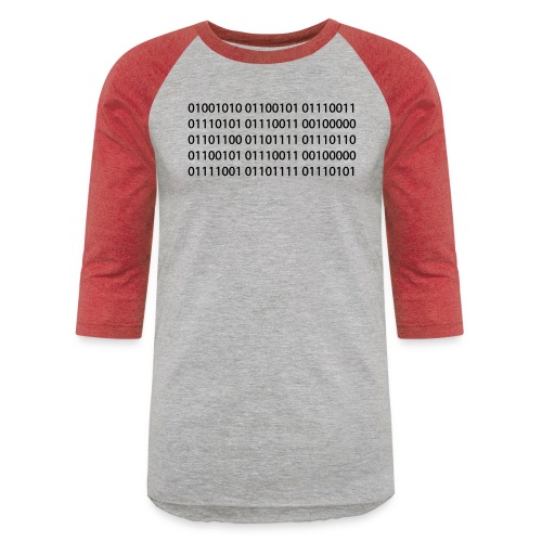 Jesus Loves You Binary - Unisex Baseball T-Shirt