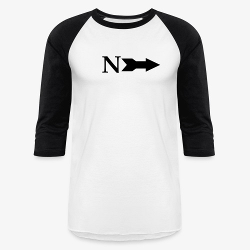 Narrow Logo Black - Unisex Baseball T-Shirt
