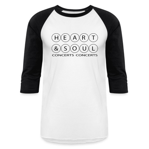 Heart & Soul Concerts - text horizon (no fill) - Unisex Baseball T-Shirt