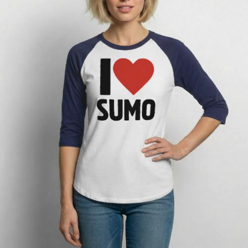 I Love Sumo – Bold Minimalist Sumo Wrestling Fan - Unisex Baseball T-Shirt