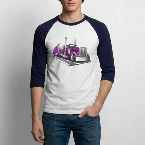 Tracktor Trailer Semi Truck Big Rig - Unisex Baseball T-Shirt