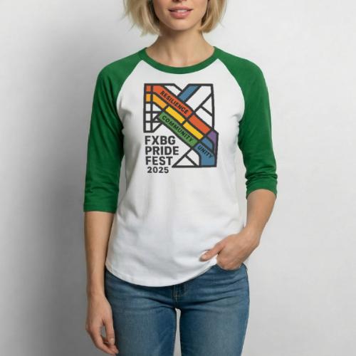 FXBG Pride 2025 Festival Logo - Unisex Baseball T-Shirt
