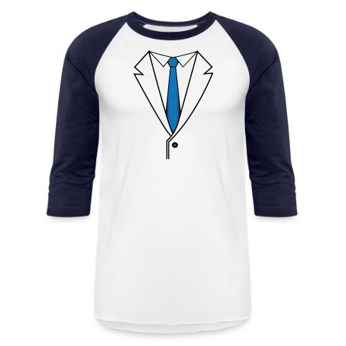 Suit with Blue Tie - Unisex Baseball T-Shirt