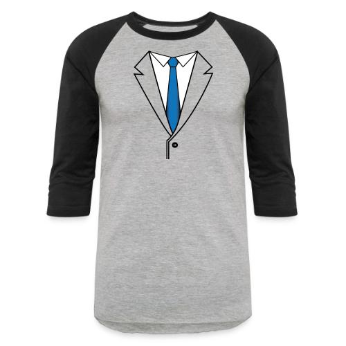 Suit with Blue Tie - Unisex Baseball T-Shirt