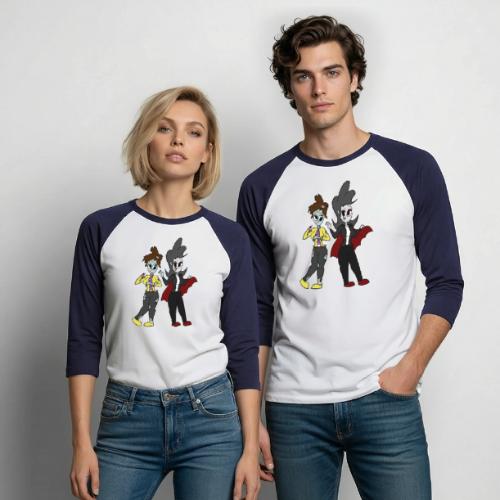 Vampire Coll and Zombie Dersy - Unisex Baseball T-Shirt