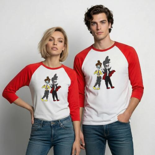 Vampire Coll and Zombie Dersy - Unisex Baseball T-Shirt