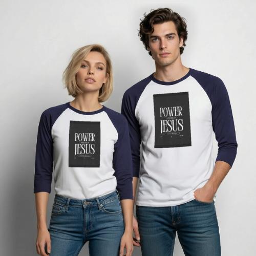 Jesus Power: Conquer Fearlessly - Unisex Baseball T-Shirt