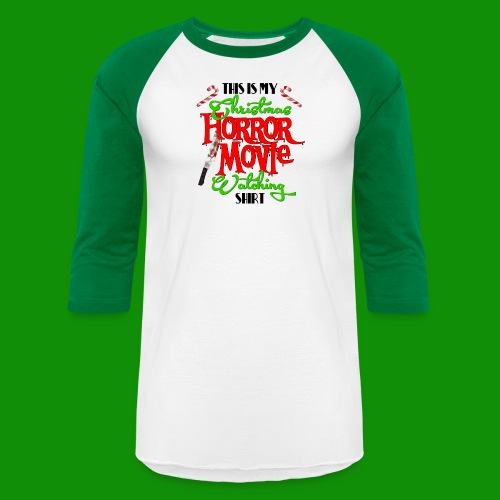 Christmas Horror Movie Watching Shirt - Unisex Baseball T-Shirt