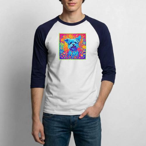 Color Splash: Maltese Puppy Painting - Unisex Baseball T-Shirt