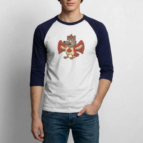 Maple-Mad Wolfbird – Quirky Canadian Creature - Unisex Baseball T-Shirt