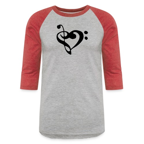 musical note with heart - Unisex Baseball T-Shirt