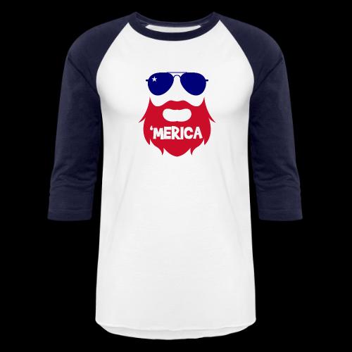 Bearded 'Merica - Unisex Baseball T-Shirt